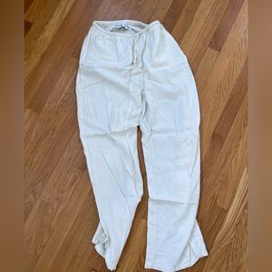 Bershka Cream Elastic Waist Pants